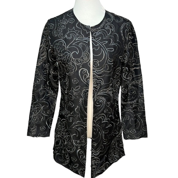 Chico’s Silk Embroidered Evening Jacket - Picture 1 of 4